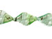 Fancy 32.5mm Foiled Twist Glass Bead Strand - Blue Green