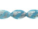 Flat 28mm Marquise Foiled Glass Bead Strand - Light Blue