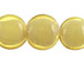 Flat 20mm Round Glass Bead Strand - Pale Yellow