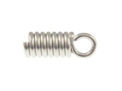 1000 - End-Spring with Loop for 2mm Cord Nickel Finish (2+mm Hole)