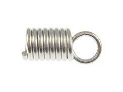 1000 - End-Spring with Loop for 3mm Cord  Nickel Plated