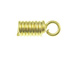 100 - End-Spring with Loop for 2mm Cord Brass Plated  (100 pc Pack)