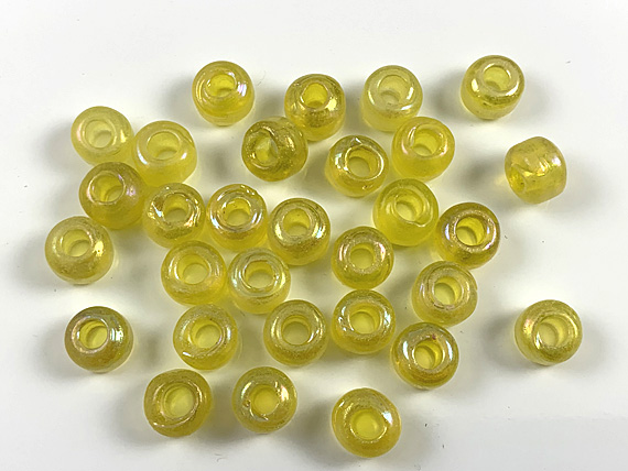 9mm Iridescent Glass Bead (kilo): Yellow