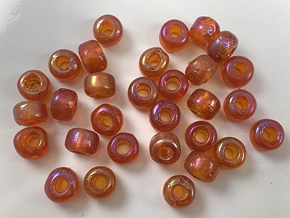 Orange - 9mm Iridescent Glass Beads (kilo)