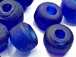 6mm Cobalt Blue (Translucent) Matt/Frosted Crow  Beads