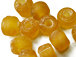 6mm Topaz/Amber (Translucent) Matt/Frosted Crow  Beads