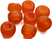 9mm Orange (Translucent) Matt/Frosted Crow  Beads