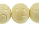 Cream Carved Round Bone Bead Strand