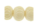 White Carved Round Bone Bead Strand