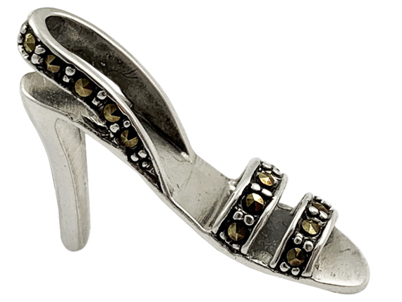 Sterling Silver Marcasite "Ladies Shoe" Pendant
