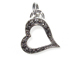 Sterling Silver Marcasite "Floating Heart"  Pendant
