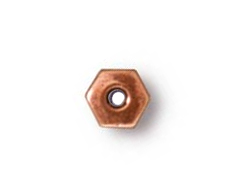 100 - TierraCast Antique Copper Plated 4mm Hex Heishi Spacer Bead