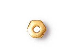 100 - TierraCast Bright Gold Plated 4mm Hex Heishi Spacer Bead