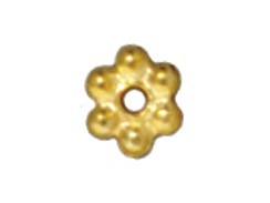 100 - TierraCast Bright Gold Plated 3mm Beaded Daisy Pewter Heishi Spacer Bead
