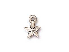20 - TierraCast Pewter CHARM Faceted Star, Antique Silver Plated