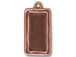 5 - TierraCast Pewter Charm Simple Rectangle Frame, Antique Copper Plated