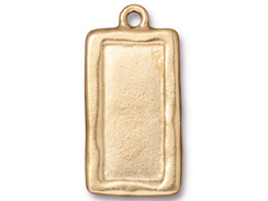 5 - TierraCast Pewter Charm Simple Rectangle Frame, Bright Gold Plated