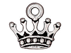 10 - TierraCast Pewter CHARM King' s Crown Antique Silver Plated 