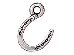 10 - TierraCast Pewter CHARM Horseshoe Antique Silver Plated 