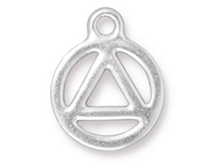 10 - TierraCast Bright White Bronze Plated Pewter Recovery Charm