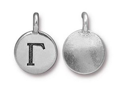 TierraCast Pewter Alphabet Charm Antique Silver Plated -  Gamma
