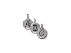  Pewter Alphabet Charms Antique Silver Plated -  Starter Set of 200 Charms