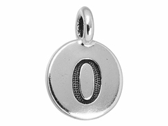 TierraCast Pewter Number Charm Antique Silver Plated - 0
