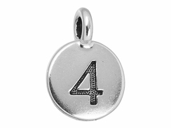 TierraCast Pewter Number Charm Antique Silver Plated - 4