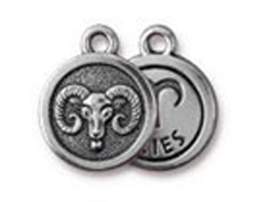 TierraCast Pewter Zodiac Sign Charms Antique Silver Plated - Aries