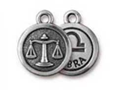 TierraCast Pewter Zodiac Sign Charms Antique Silver Plated - Libra