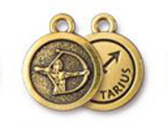 TierraCast Pewter Zodiac Sign Charms Antique Gold Plated - GAgittarius