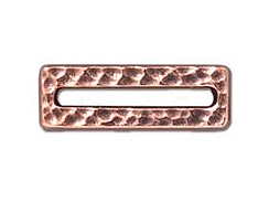 20 - TierraCast Pewter Link Rectangle Hammered, Antique Copper Plated