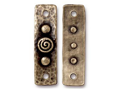 4 - TierraCast Oxidized Brass Finish Pewter Spiral and Rivets Link