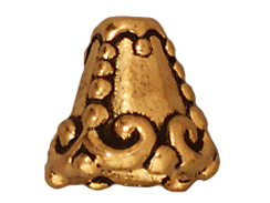 20 - TierraCast Pewter CONE Heirloom , Antique Gold Plated