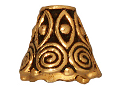 20 - TierraCast Pewter CONE Spiral, Antique Gold Plated       