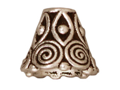 20 - TierraCast Pewter CONE Spiral, Antique Silver Plated       