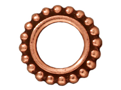 20 - TierraCast Pewter BEAD FRAME Round Double Row Beaded Edge Antique Copper Plated