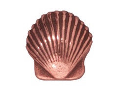 10 - TierraCast Pewter BEAD Small Shell, Antique Copper Plated