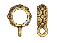 10 - TierraCast Pewter BAIL Oasis with Large Hole Antique Gold Plated 