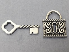 Lock and Key Pewter Pendant