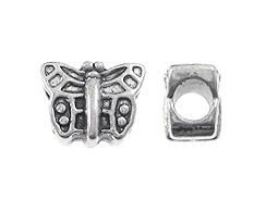 Butterfly Large Hole Pewter Bead