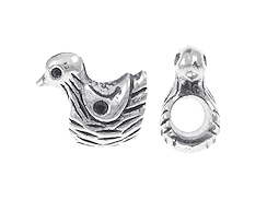 Duck Large Hole Pewter Bead