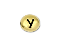 TierraCast Pewter Alphabet Bead Antique Gold Plated -  Y