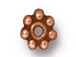 100 - TierraCast Antique Copper Plated 4mm Beaded Daisy Pewter Heishi Spacer Bead