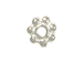 100 - TierraCast Bright Silver Plated 4mm Beaded Daisy Heishi Spacer Bead