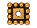 50 - TierraCast Pewter Square Daisy, Antique Gold Plated