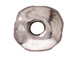 100 - TierraCast Pewter Bead Round Hammered Edge Spacer, Bright Rhodium Plated