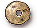 50 - TierraCast Pewter Bead Round Hammered Edge Spacer, Oxidized Brass