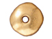 50 - TierraCast Pewter Bead Round Hammered Edge Spacer, Bright Gold Plated