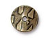 50 - TierraCast Pewter Bead, Wavy Disk Oxidized Brass
